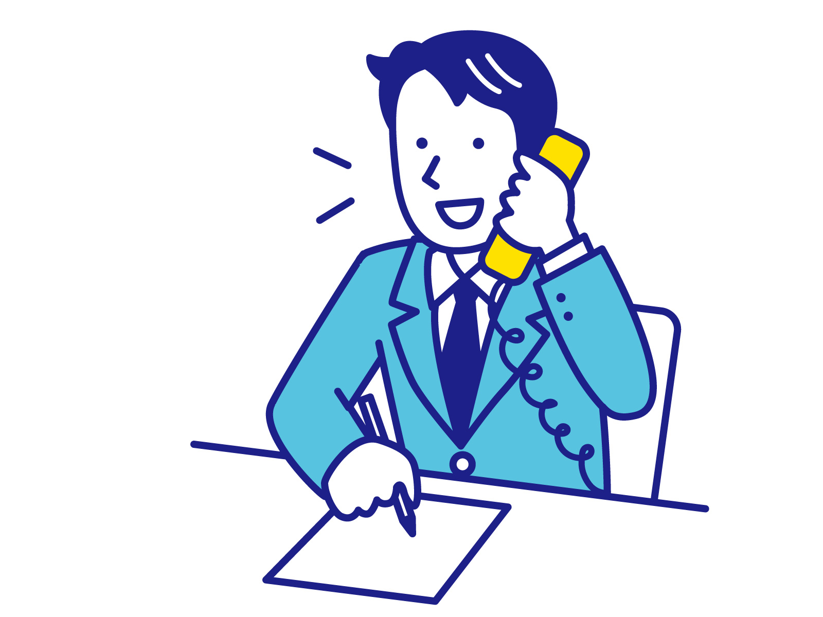電話をしているビジネスマンのイラスト